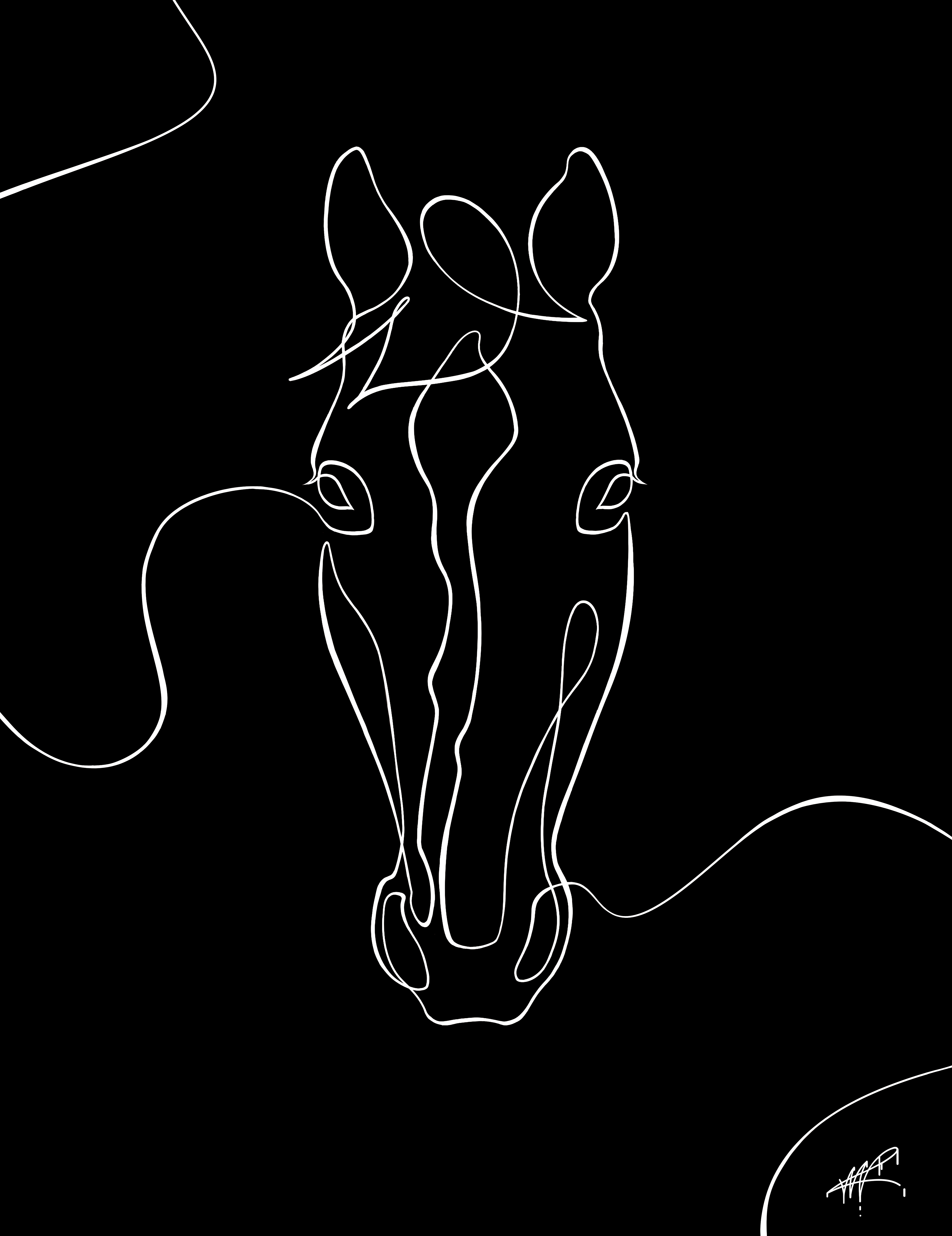 Cheval Line Art